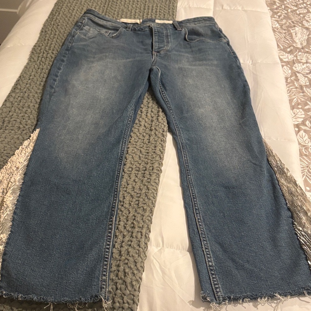 Pilcro and the Letterpress Women's Blue Wide-Leg Jeans